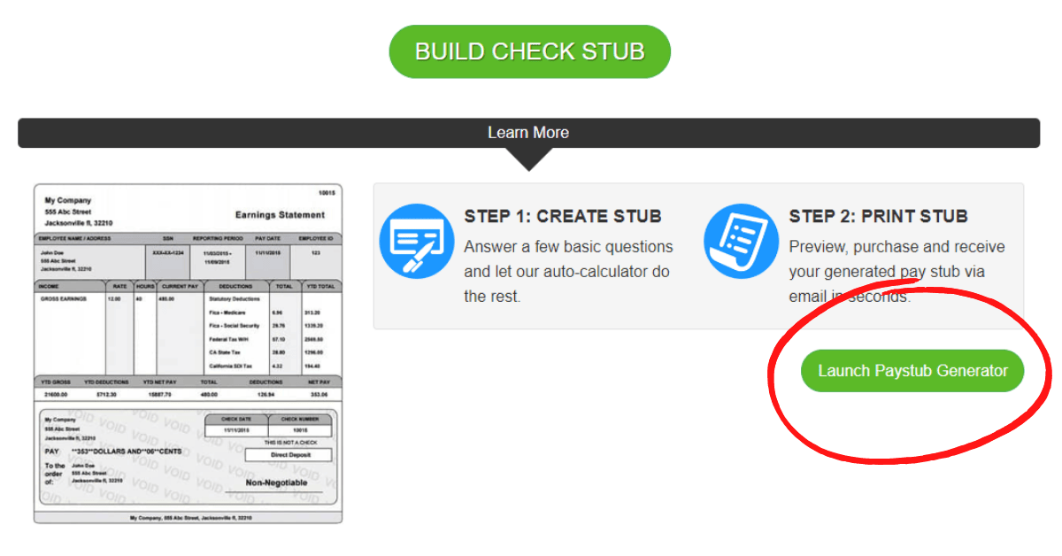 How to use the Real Check Stub generator